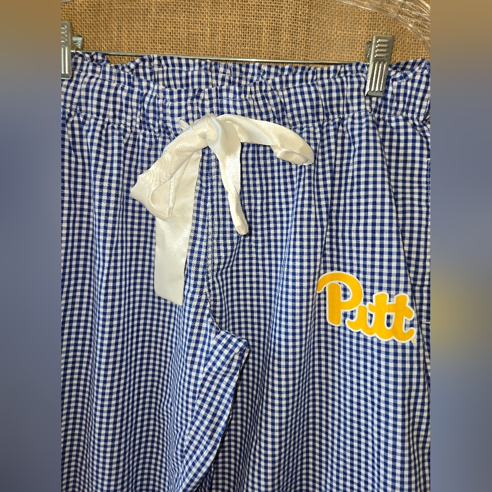 NWOT Women's Concepts Sport Pitt Pittsburg Panthers Blue Gingham Lounge Pants M - Picture 6 of 13